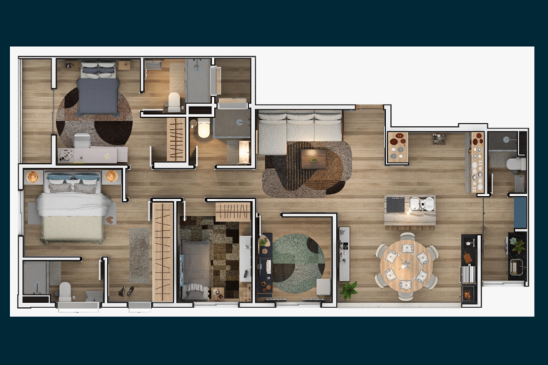 planta 4 dormitórios