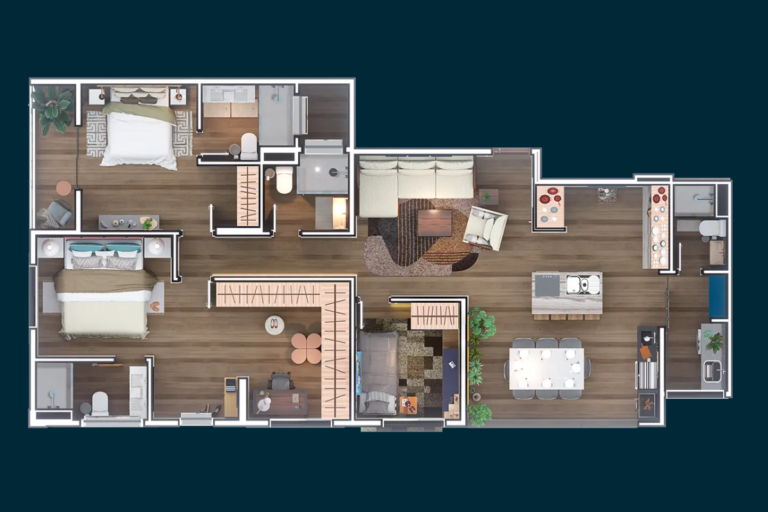 planta com suíte estendida