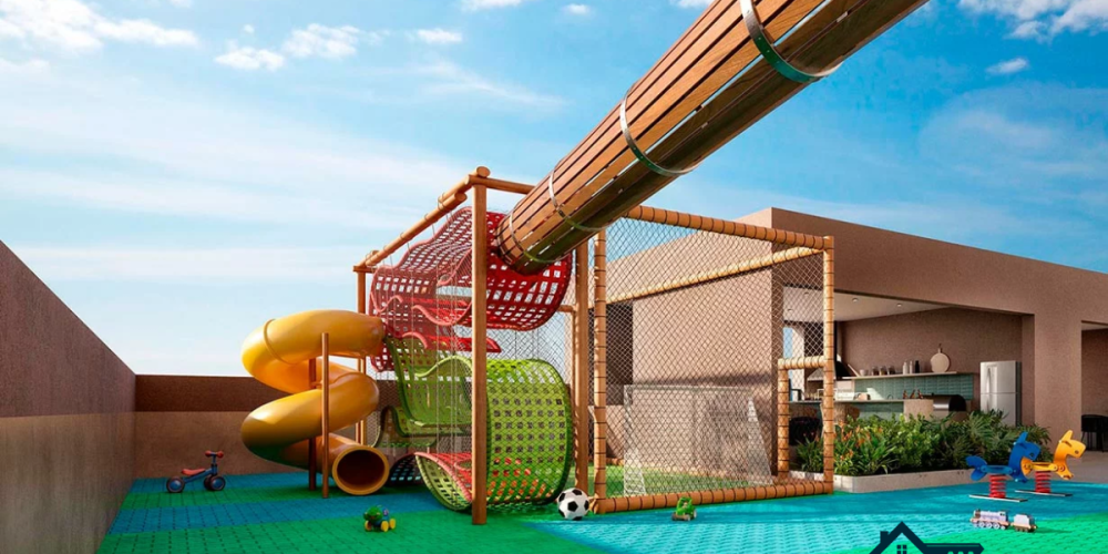 Ilustração Artistica do parque de diversões externo