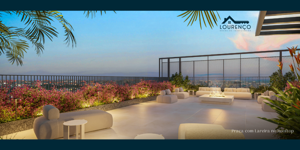 Praça com lareira no rooftop